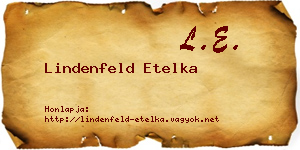 Lindenfeld Etelka névjegykártya